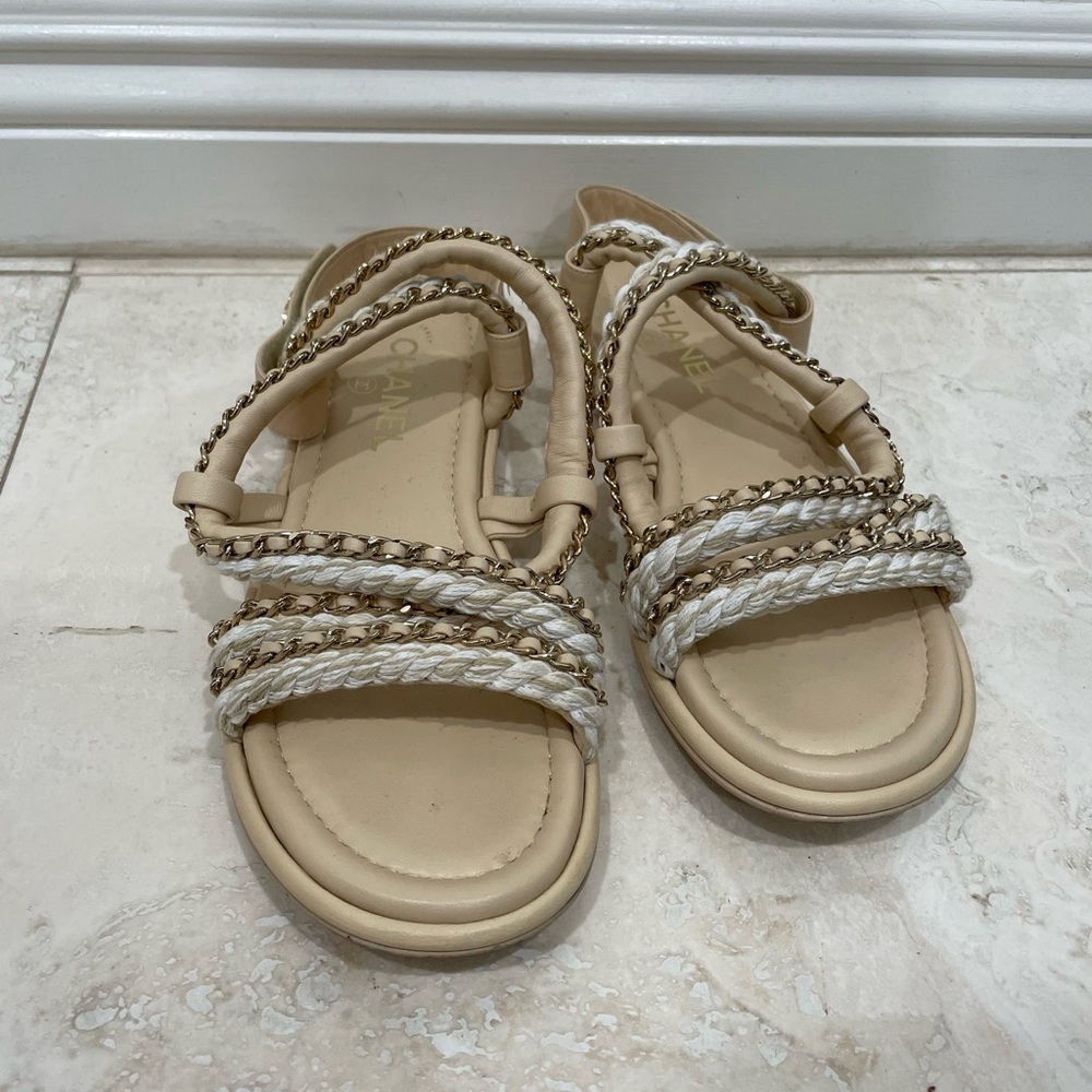 Chanel Chain and cord sandals size 38 7.5/8US